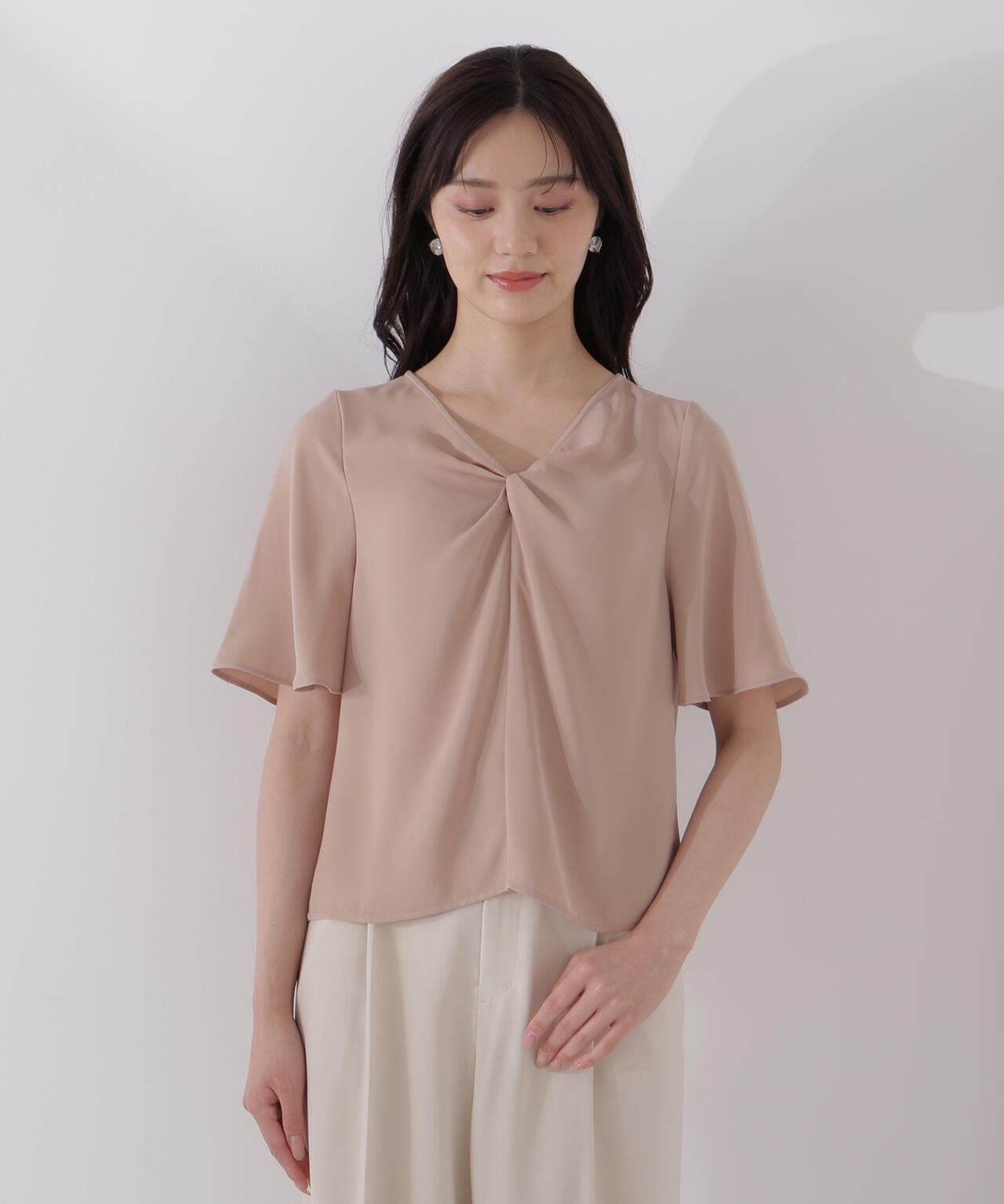 ツイスト半袖ブラウス