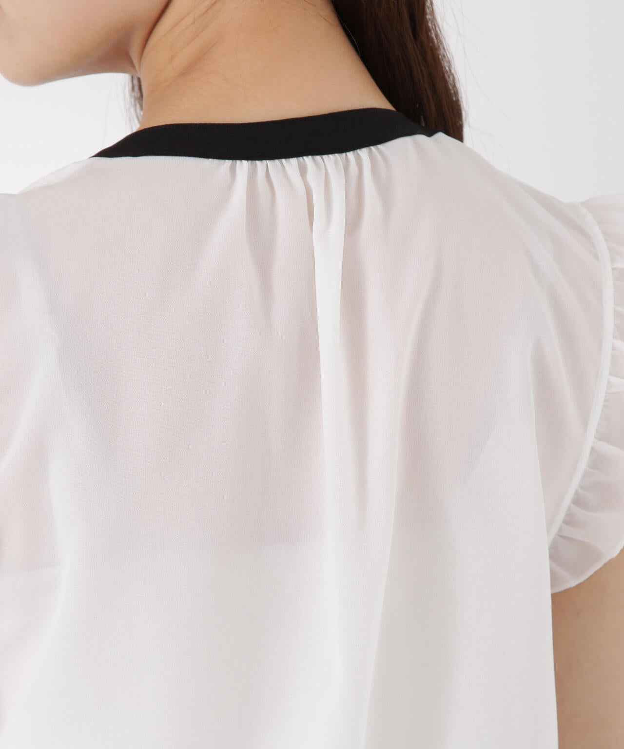 レースドッキングボウタイブラウス