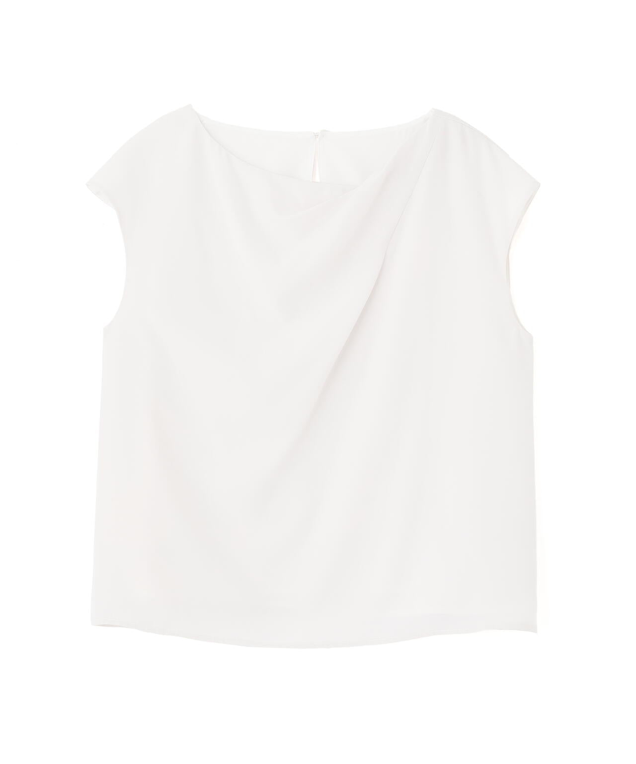 ニュアンスネックフレンチスリーブブラウス