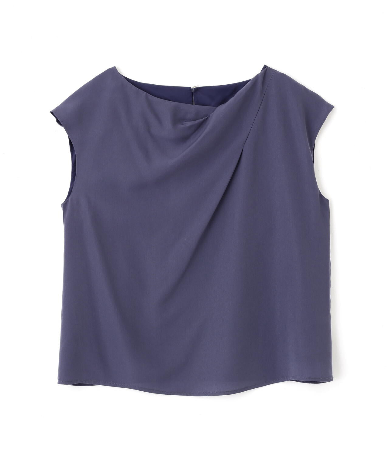 ニュアンスネックフレンチスリーブブラウス