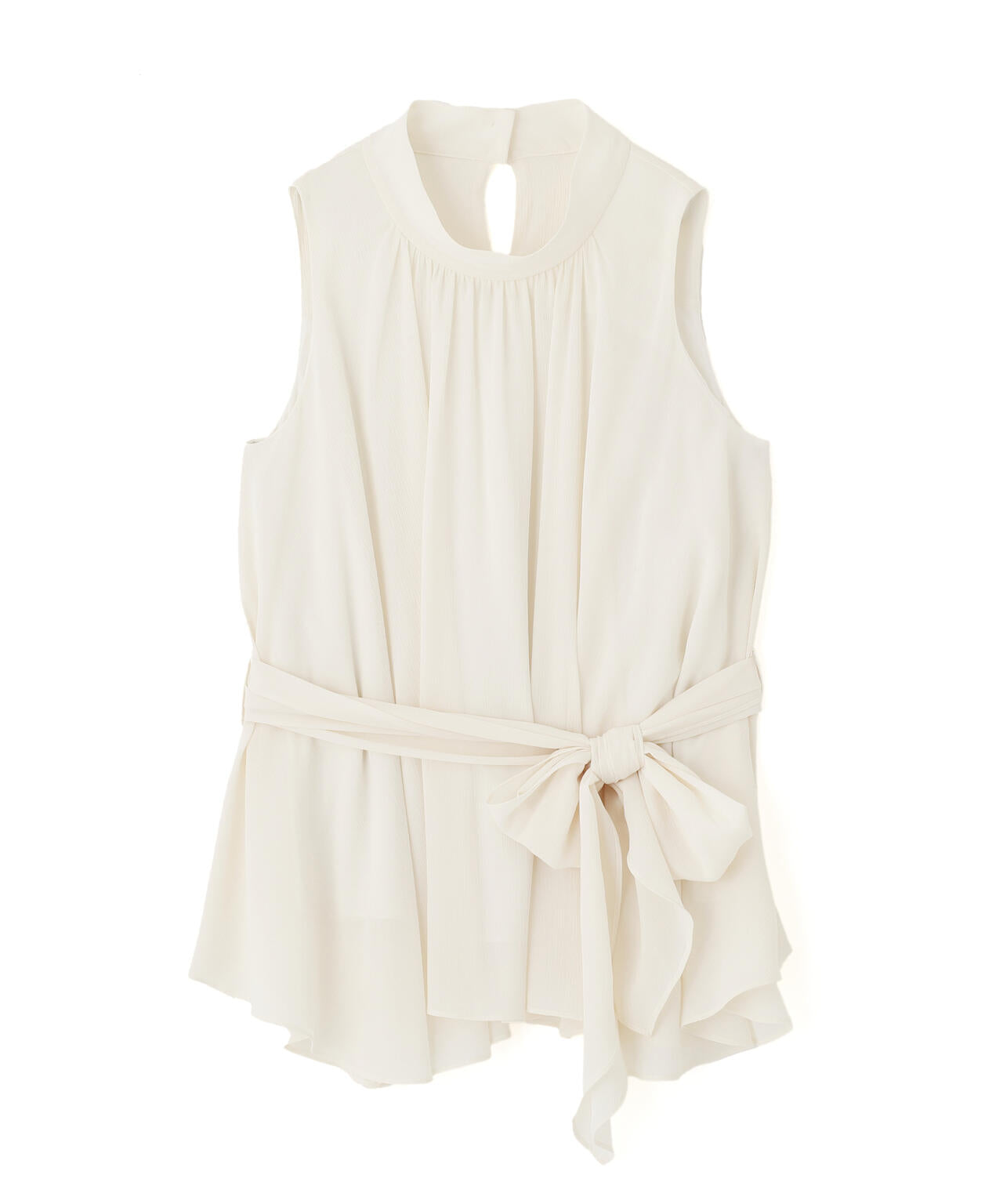 ベルト付楊柳ブラウス