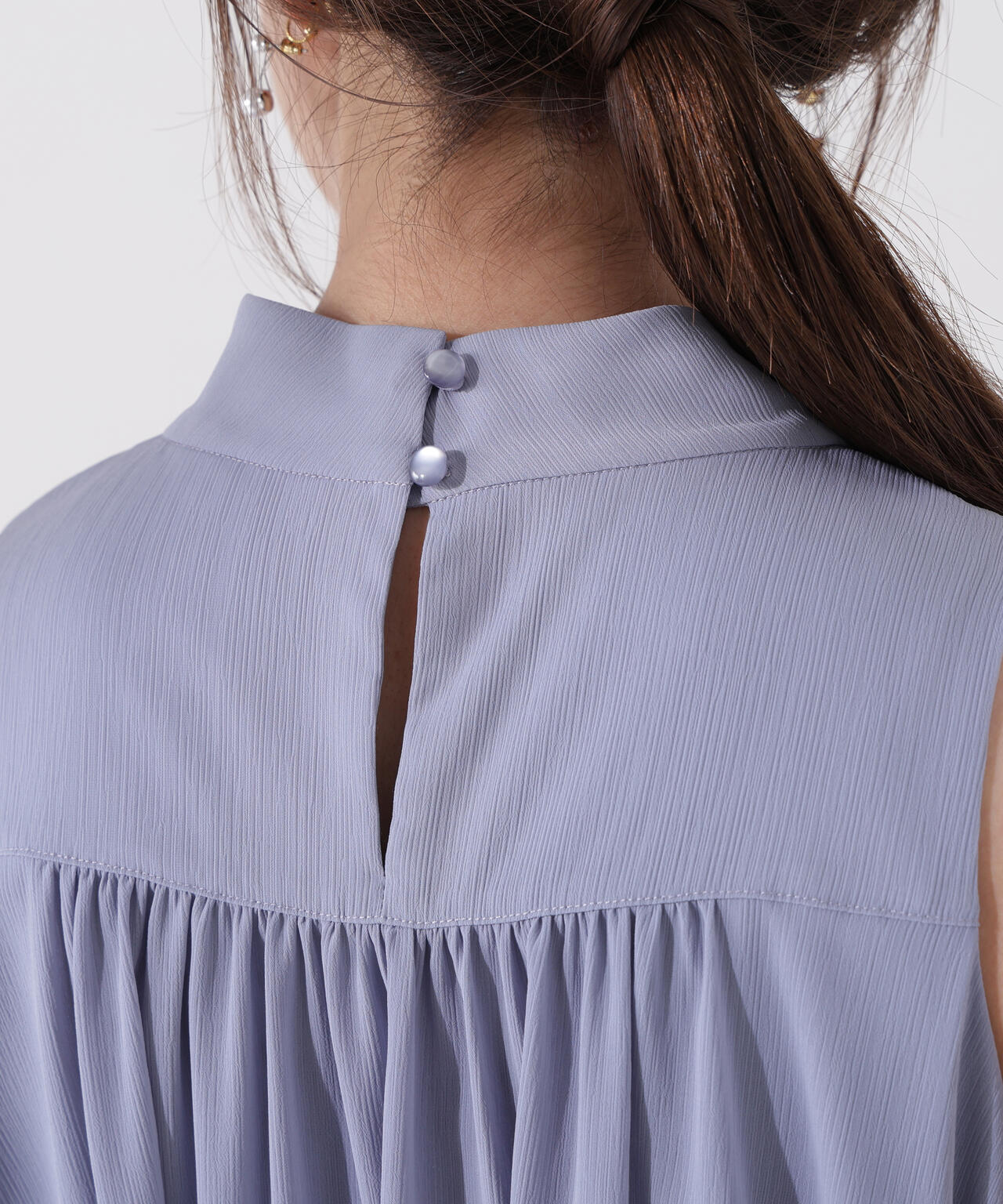 ベルト付楊柳ブラウス