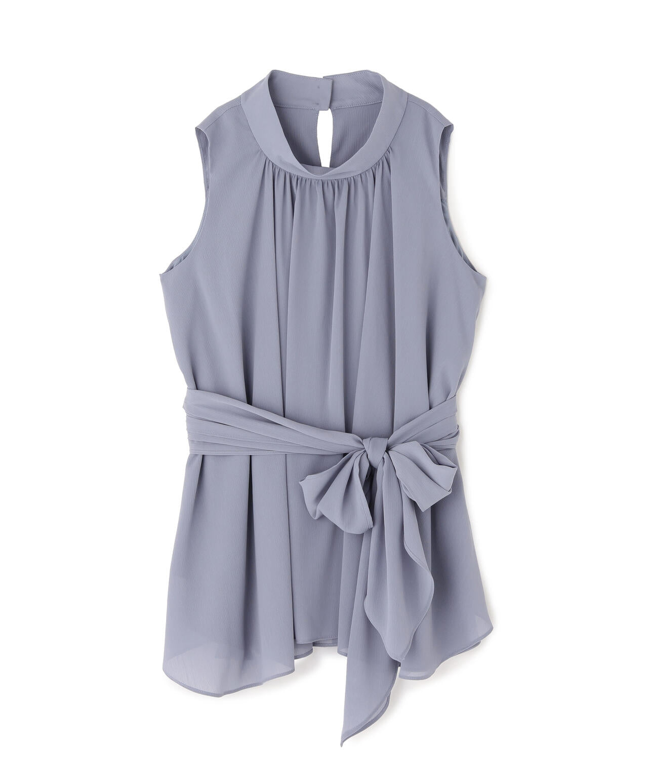 ベルト付楊柳ブラウス