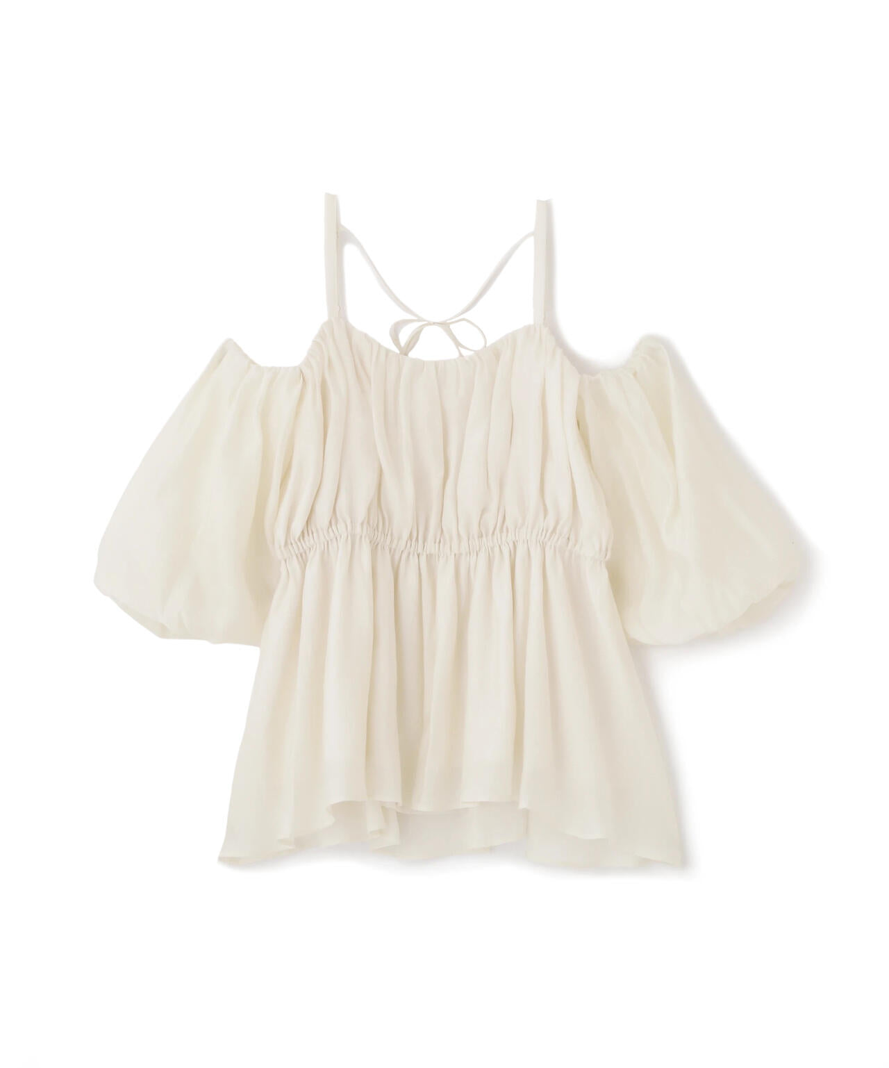 シャーリングオフショルブラウス