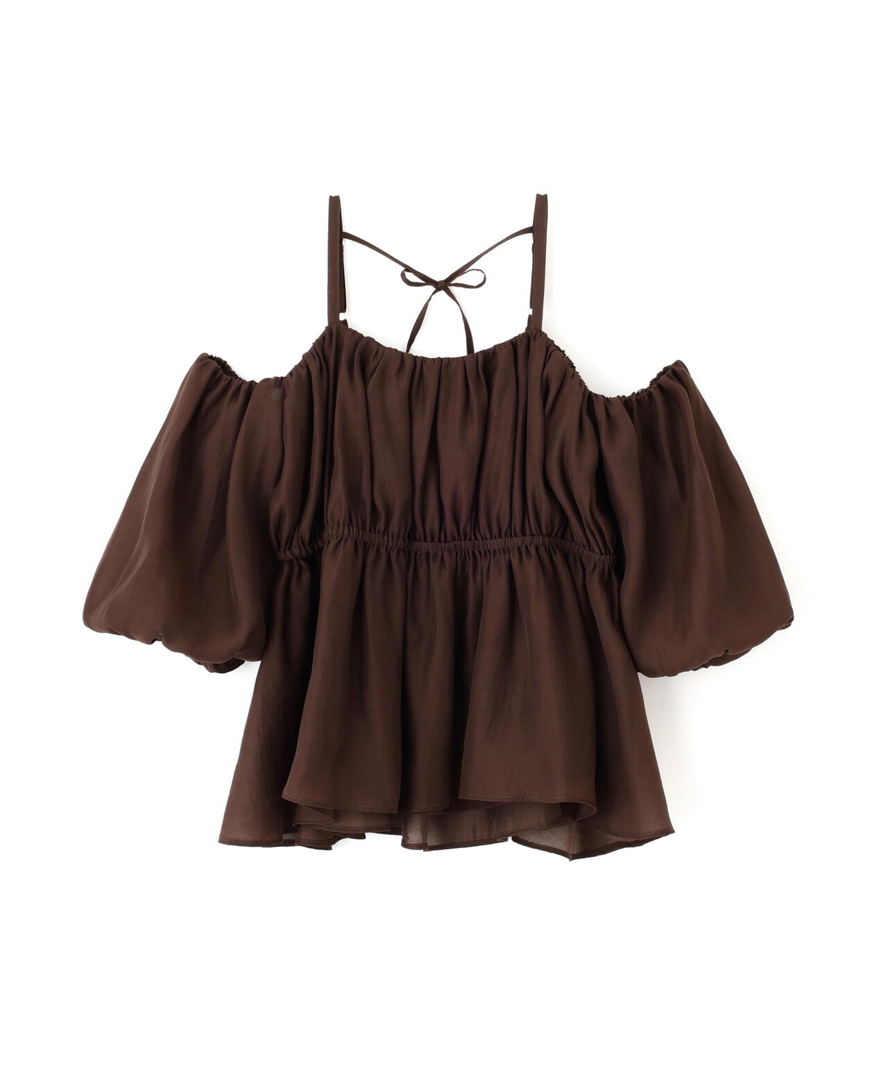 シャーリングオフショルブラウス