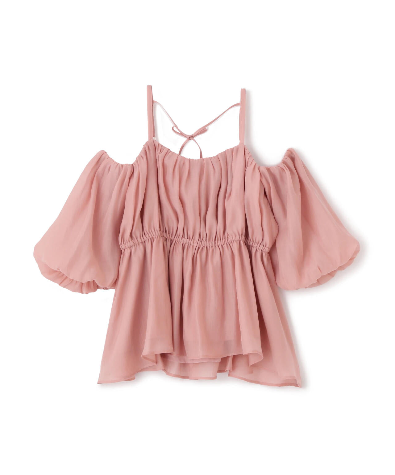 シャーリングオフショルブラウス