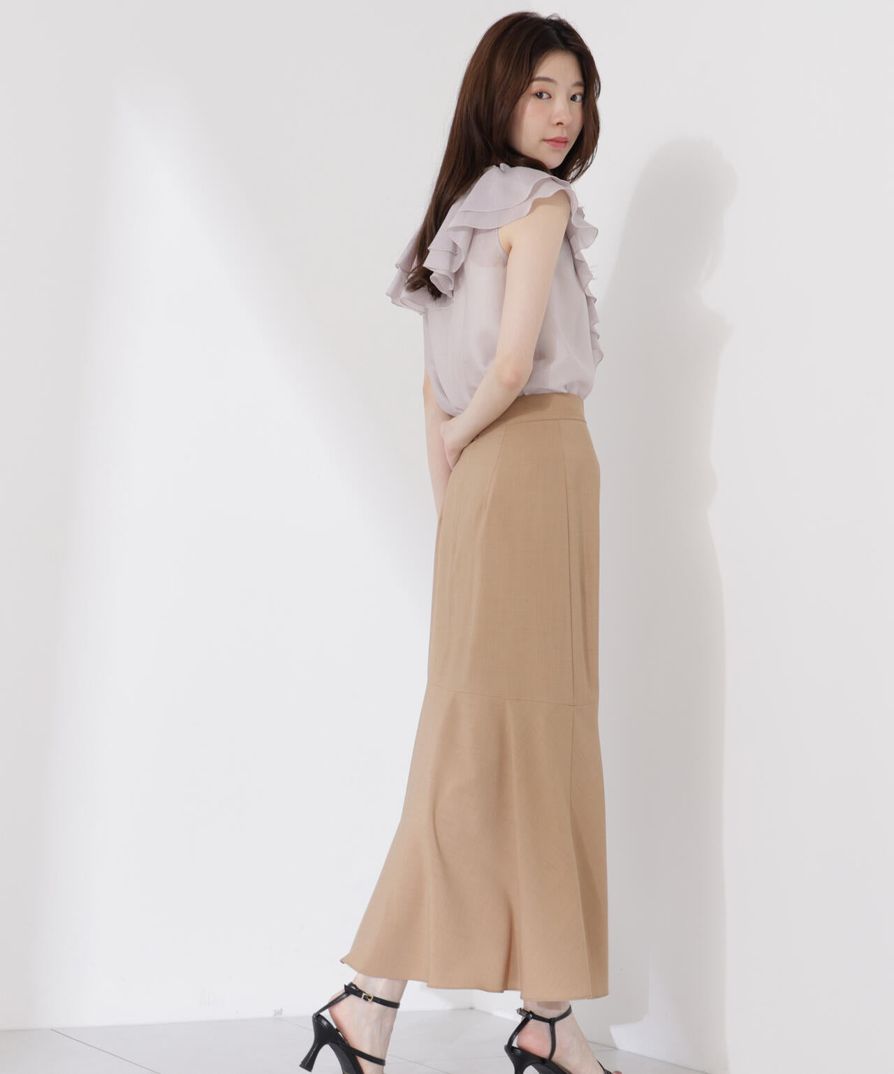 フロントリボンシアーブラウス