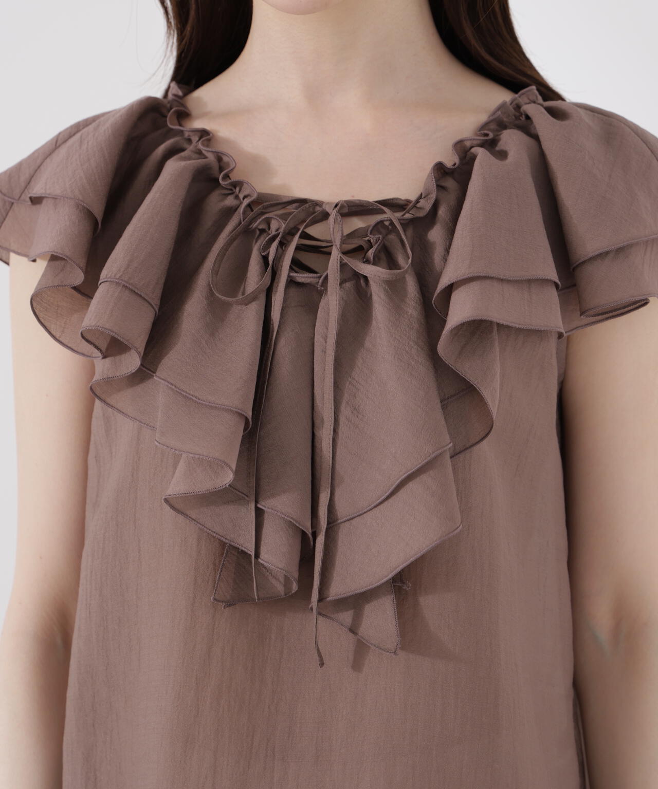 フロントリボンシアーブラウス