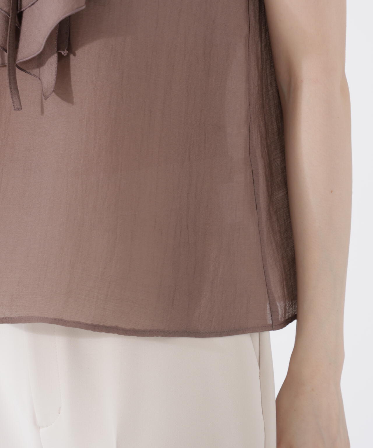 フロントリボンシアーブラウス