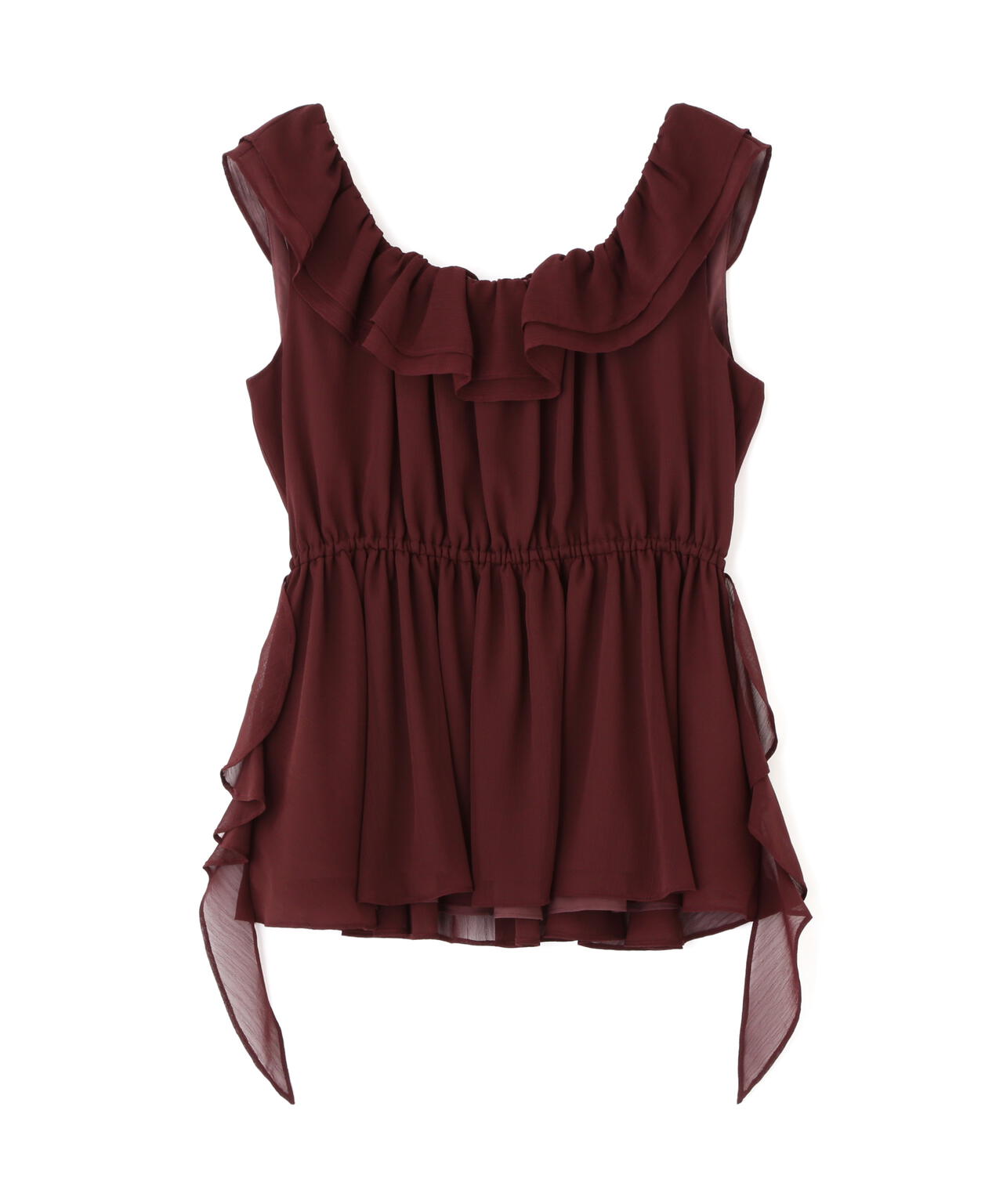 <ウォッシャブル>フリルギャザーブラウス