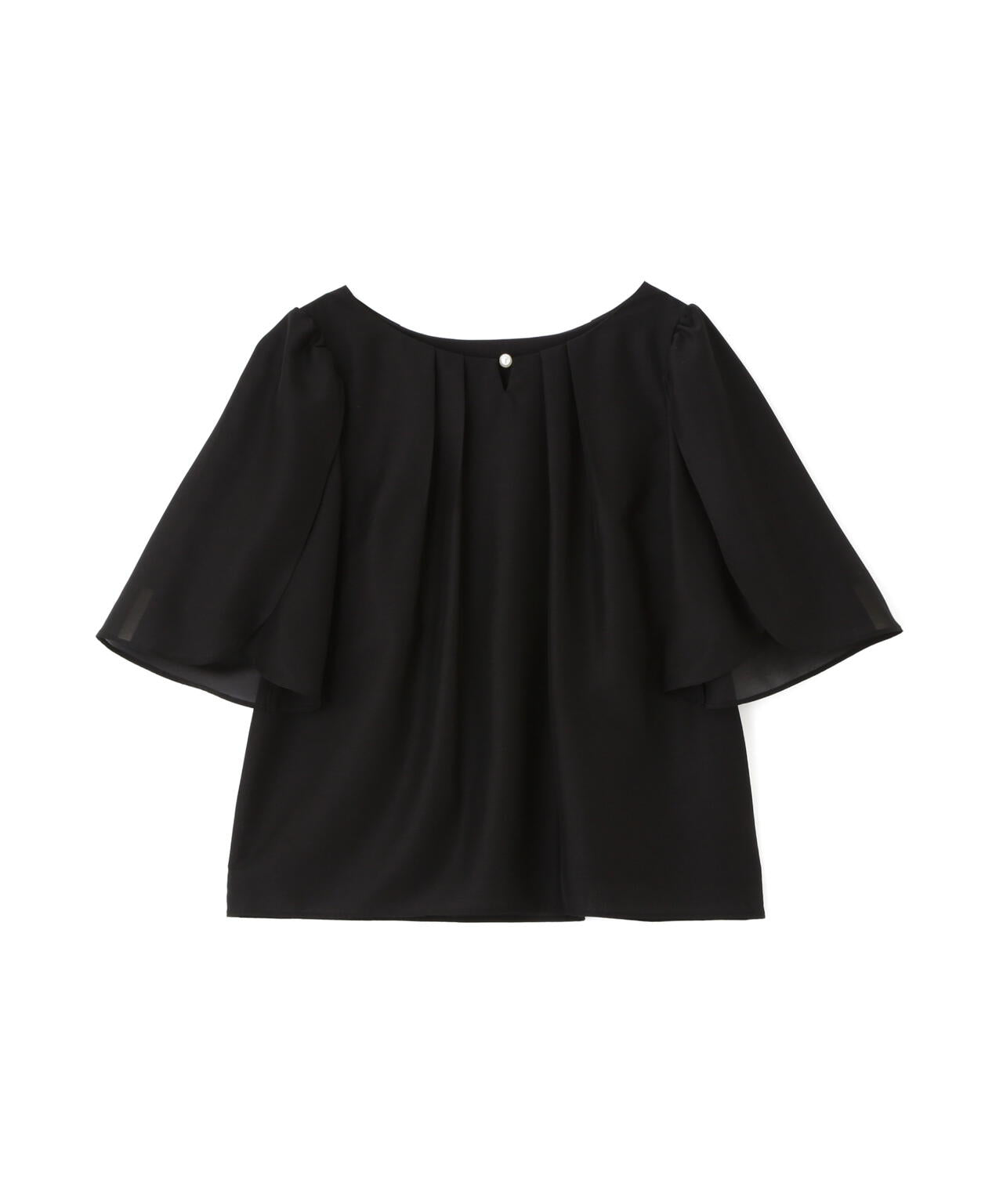 パールポイントフレアスリーブブラウス