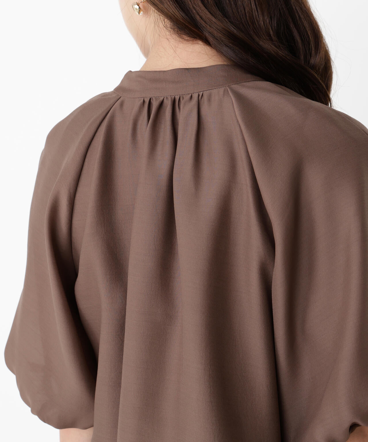 バルーンスリーブリボンブラウス