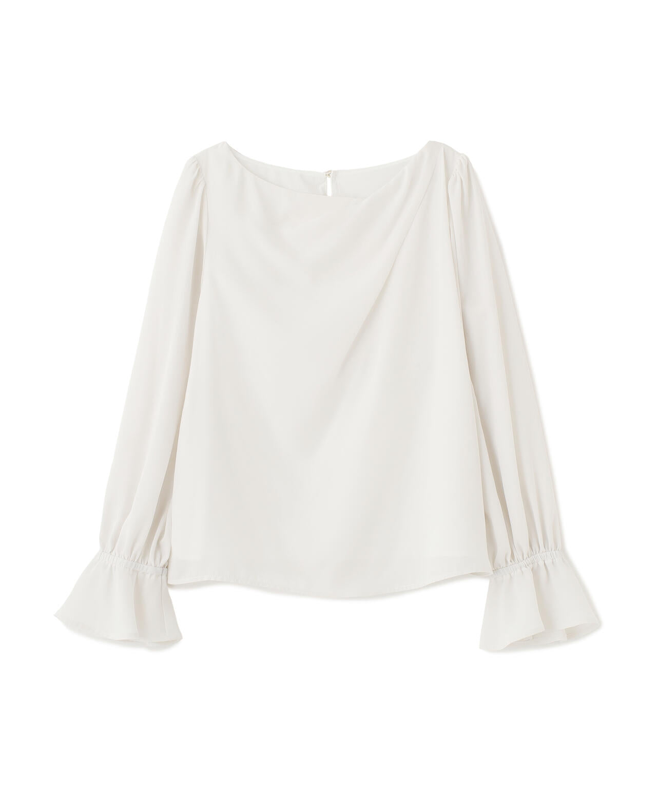 <ウォッシャブル>キャンディースリーブニュアンスブラウス