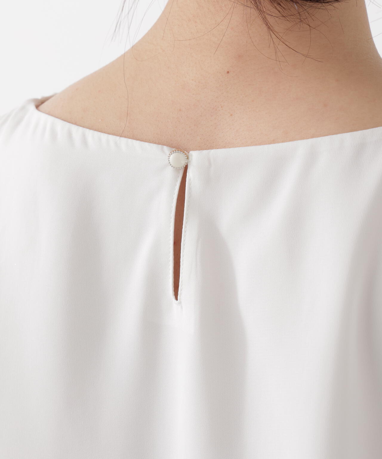 <ウォッシャブル>キャンディースリーブニュアンスブラウス