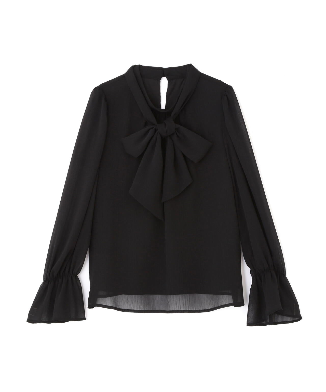 <ウォッシャブル>ビッグリボン楊柳ブラウス