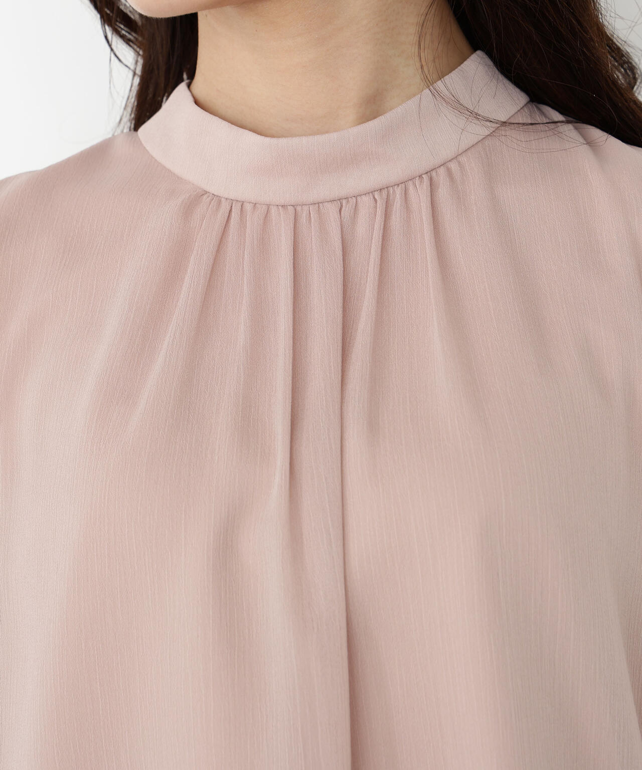 <ウォッシャブル>ビッグリボン楊柳ブラウス