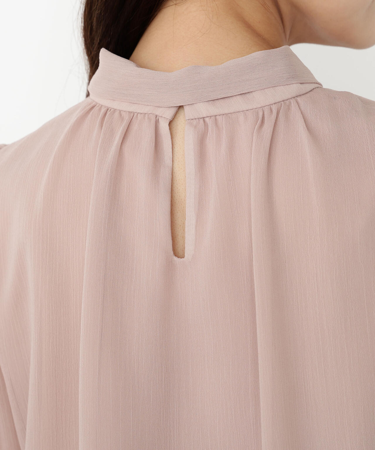 <ウォッシャブル>ビッグリボン楊柳ブラウス