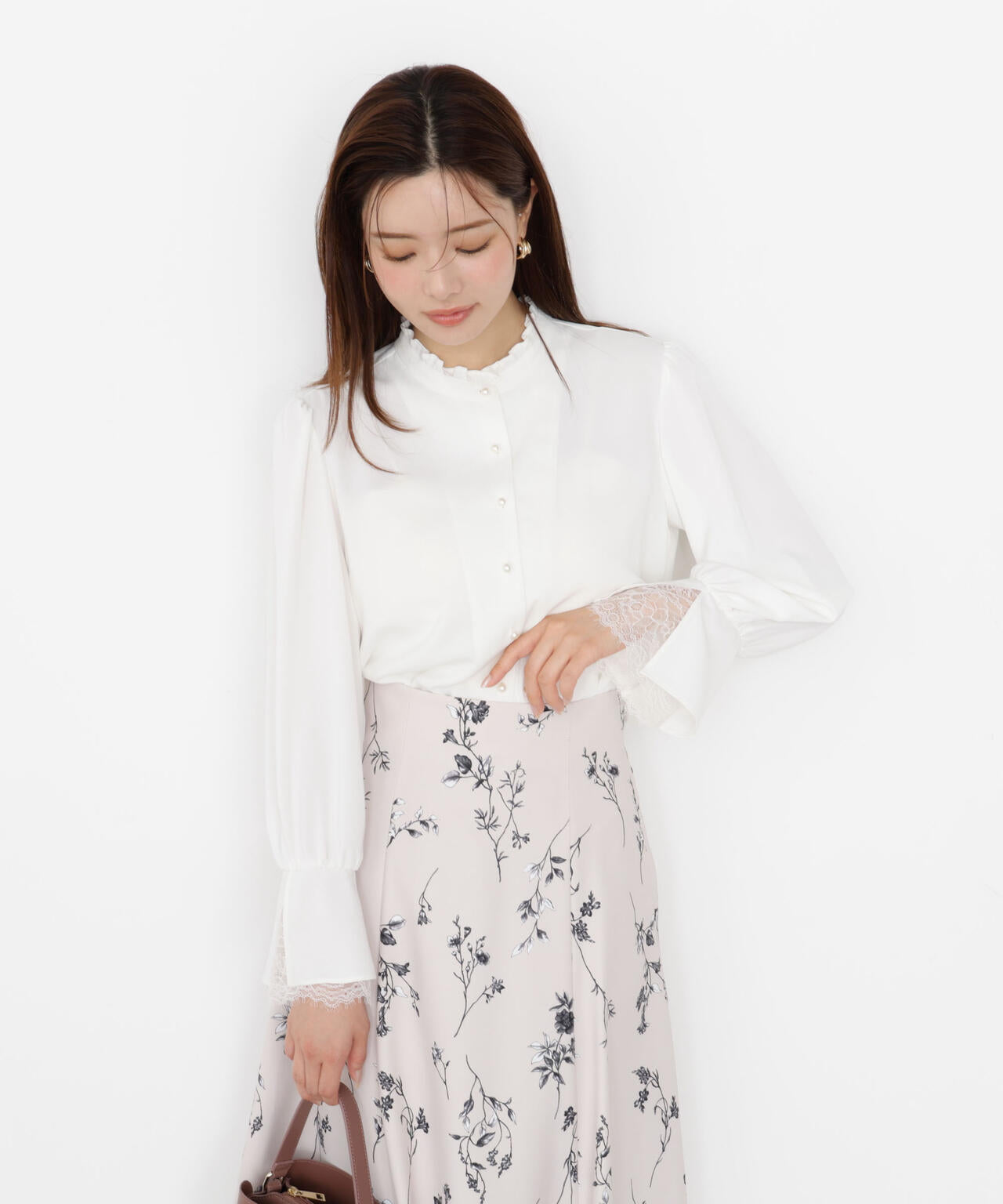 キャンディースリーブパールブラウス