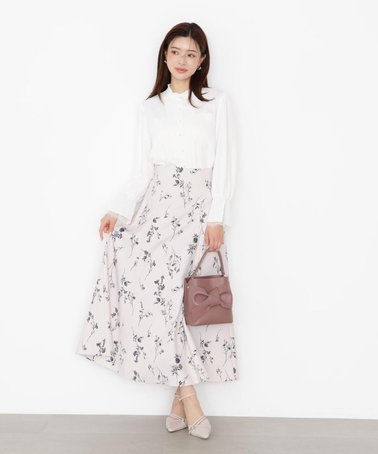 キャンディースリーブパールブラウス