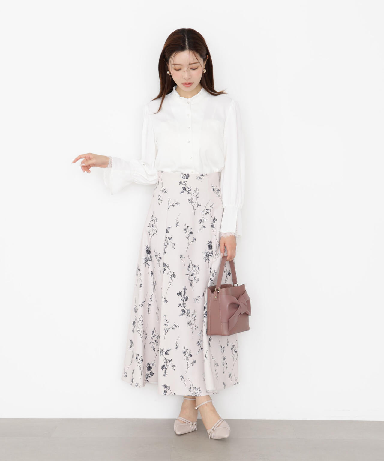 キャンディースリーブパールブラウス