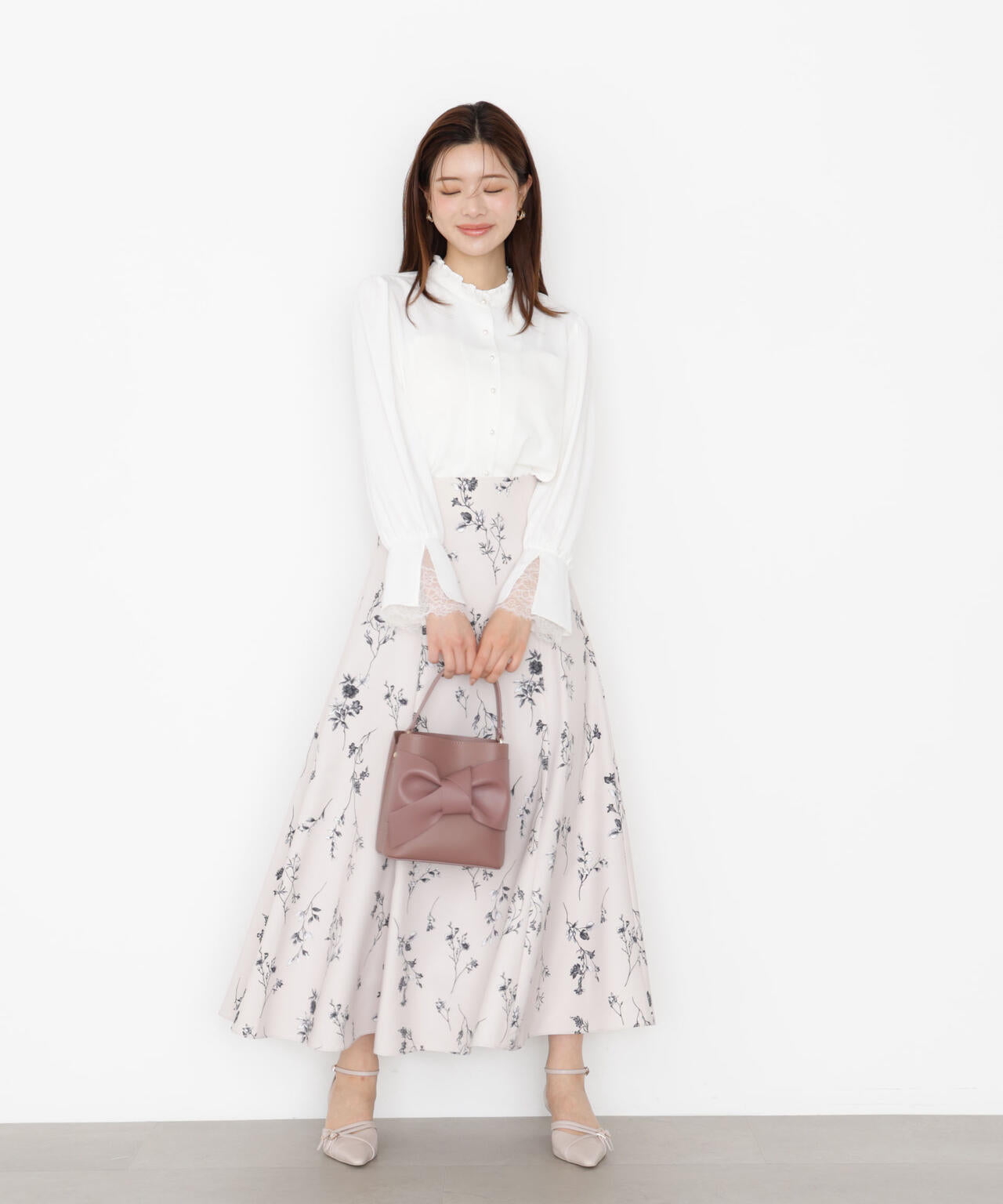 キャンディースリーブパールブラウス