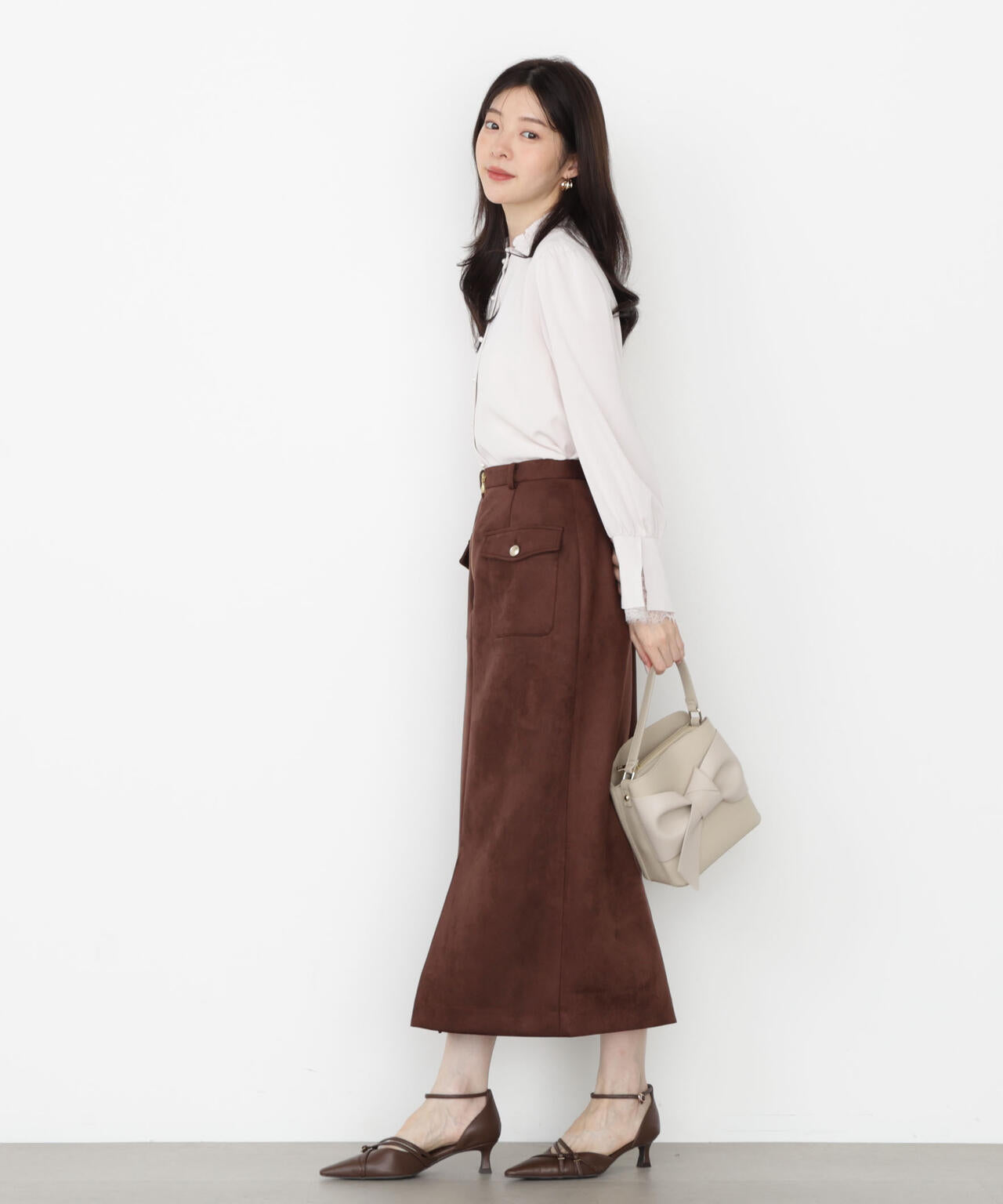 キャンディースリーブパールブラウス