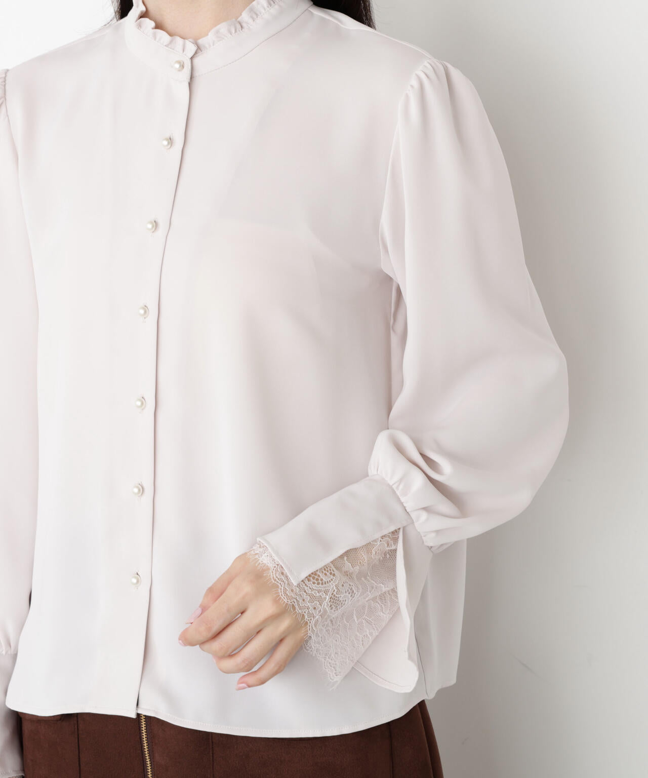 キャンディースリーブパールブラウス