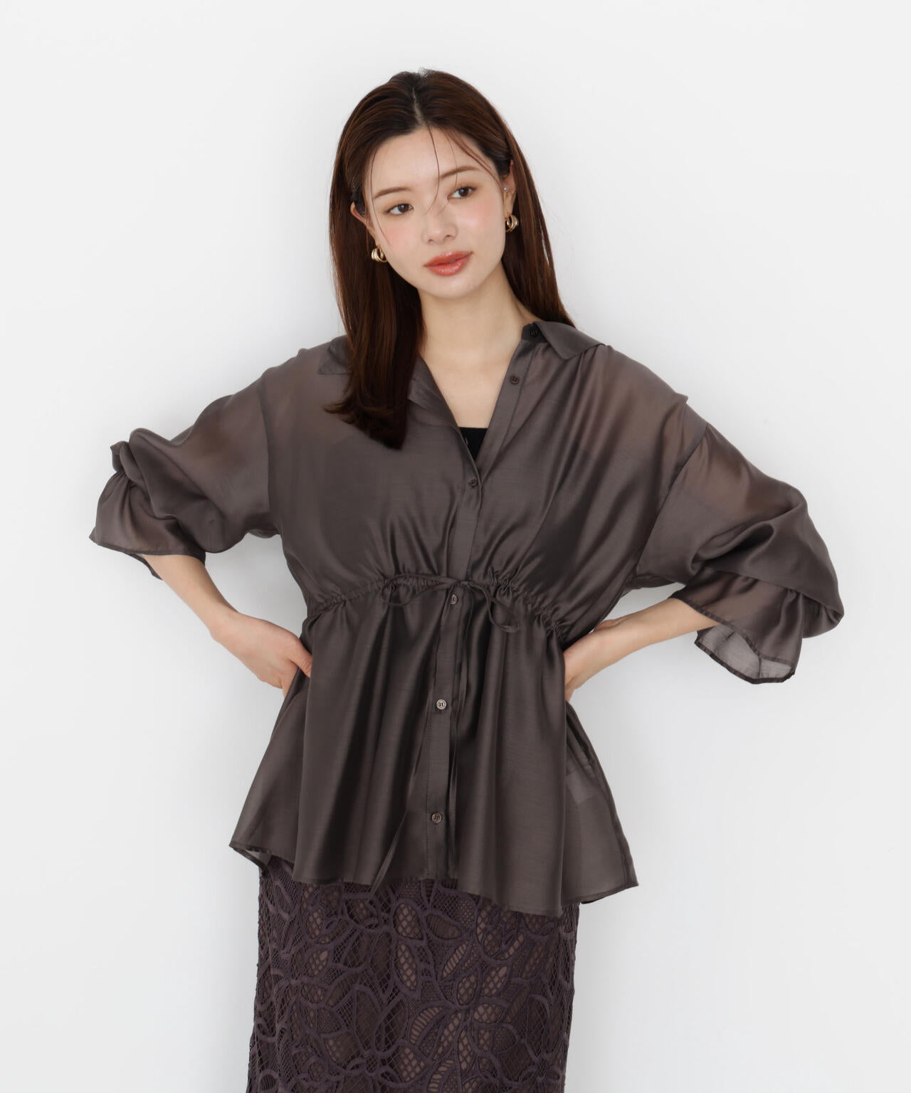 <ハンドウォッシャブル>2wayシャツチュニックセット