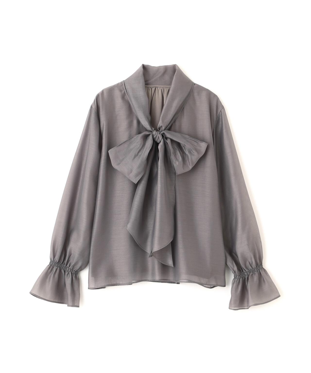 【松川星さん着用】<ウォッシャブル>シアーボウタイブラウス
