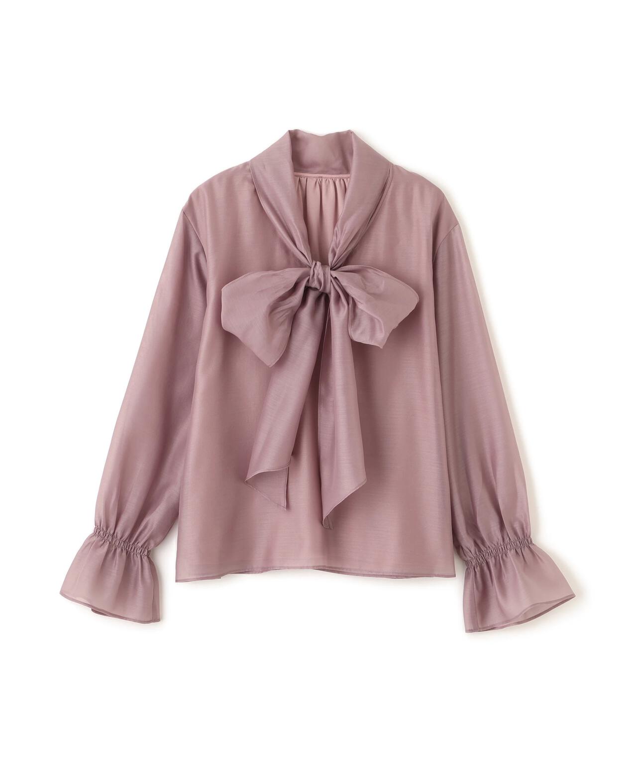 【松川星さん着用】<ウォッシャブル>シアーボウタイブラウス