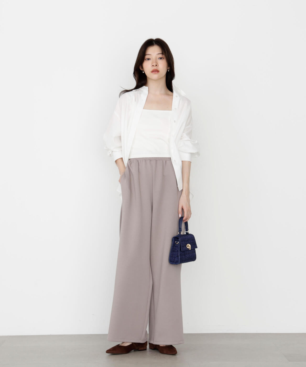 【松川星さん着用】<ウォッシャブル>バックリボンシャツ