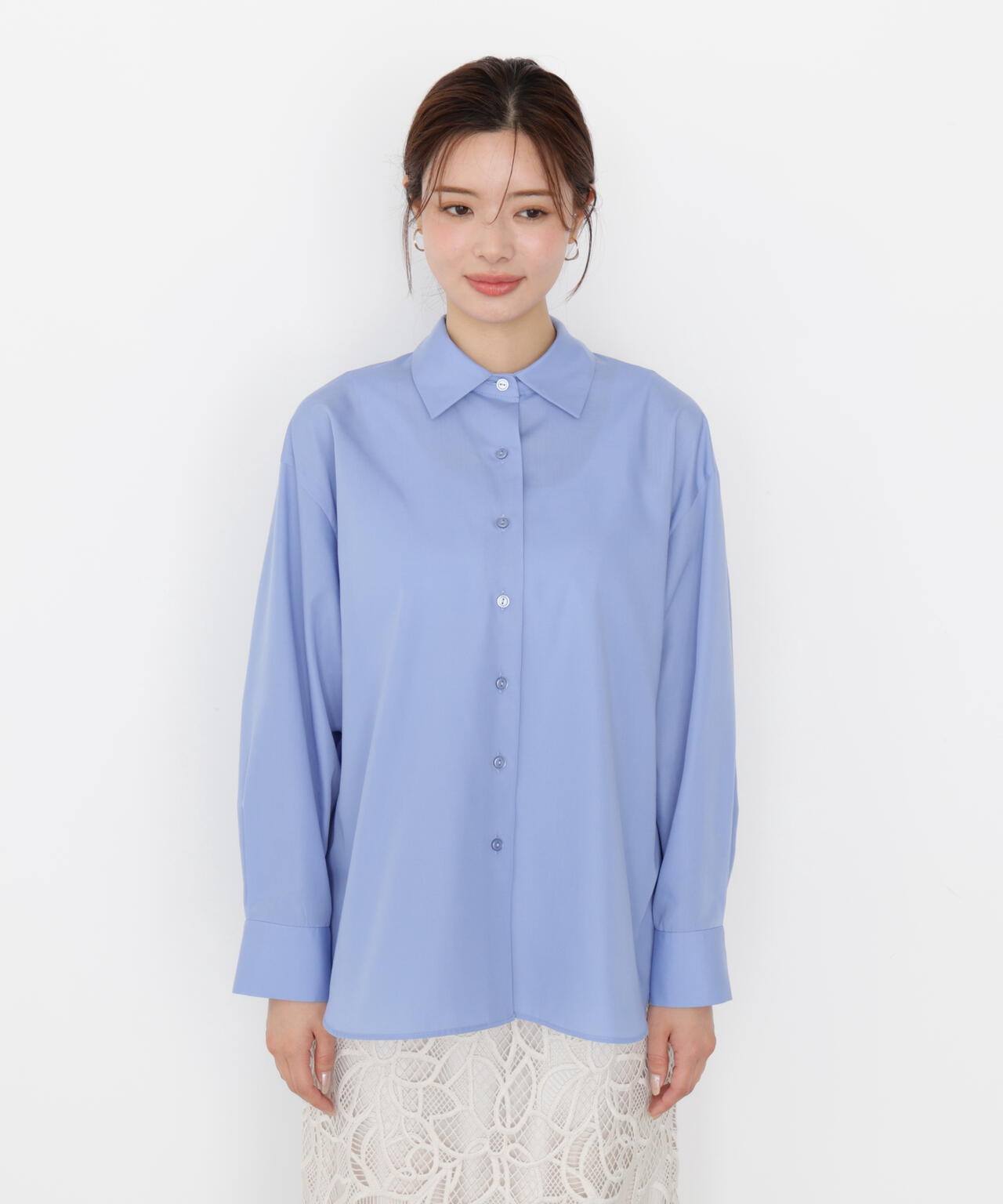 【松川星さん着用】<ウォッシャブル>バックリボンシャツ