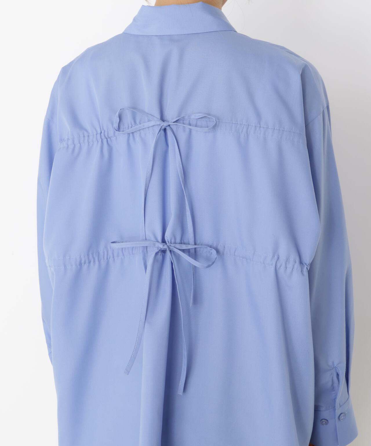 【松川星さん着用】<ウォッシャブル>バックリボンシャツ