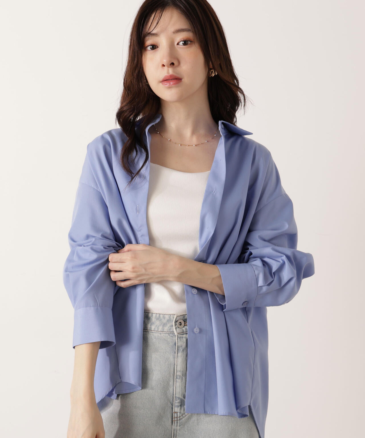 【松川星さん着用】<ウォッシャブル>バックリボンシャツ