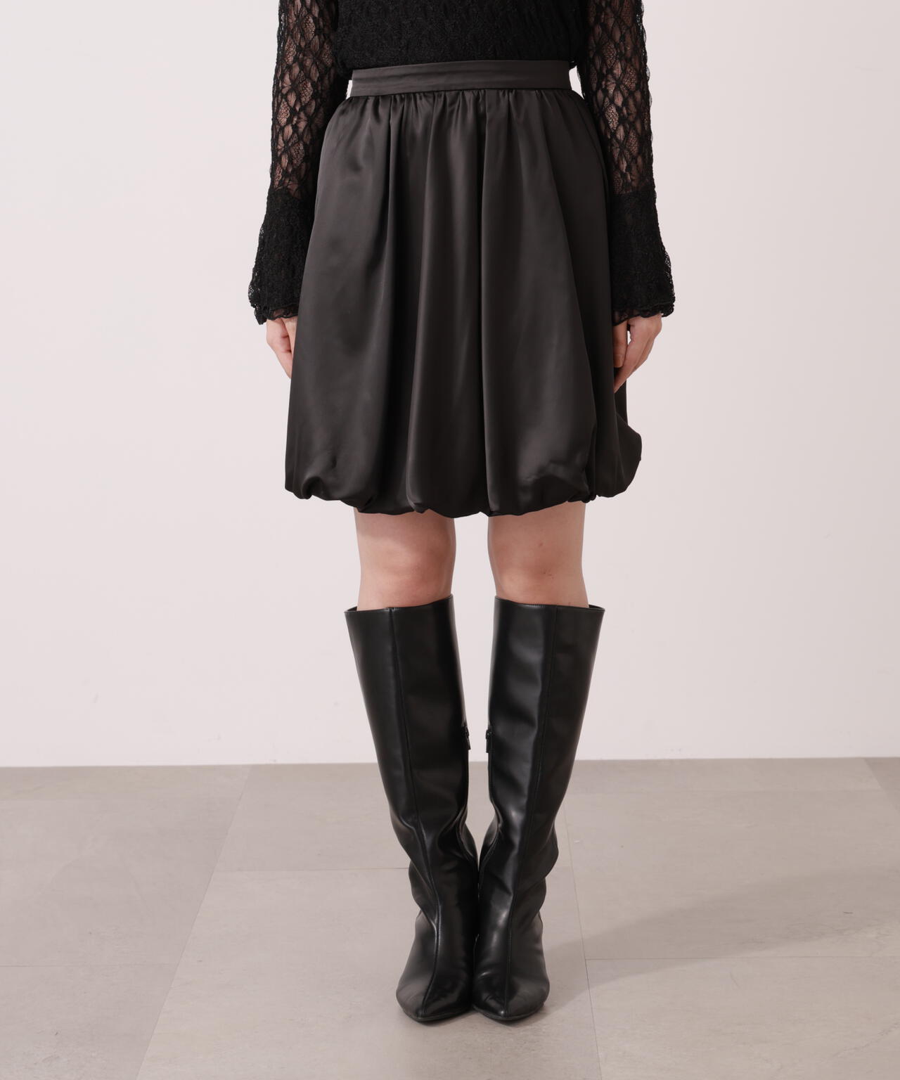 【青島心さん着用】<ウォッシャブル>バルーンミニスカート