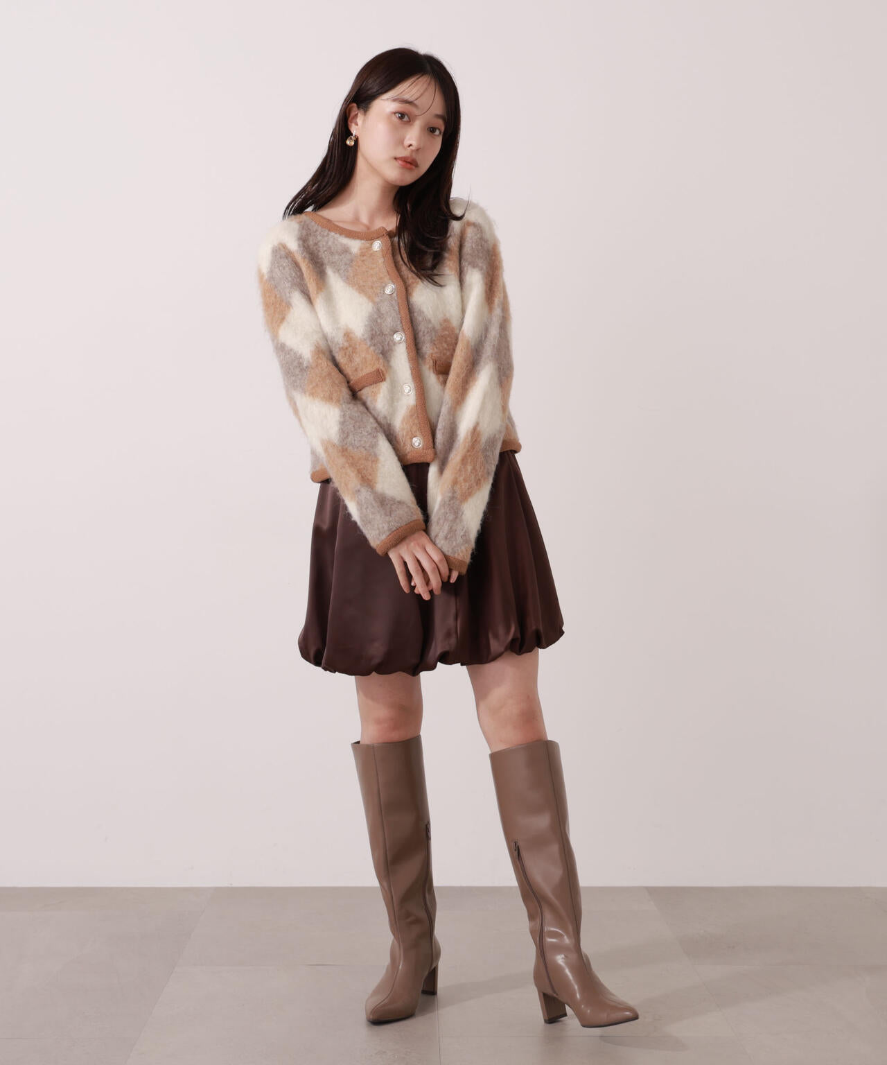 【青島心さん着用】<ウォッシャブル>バルーンミニスカート