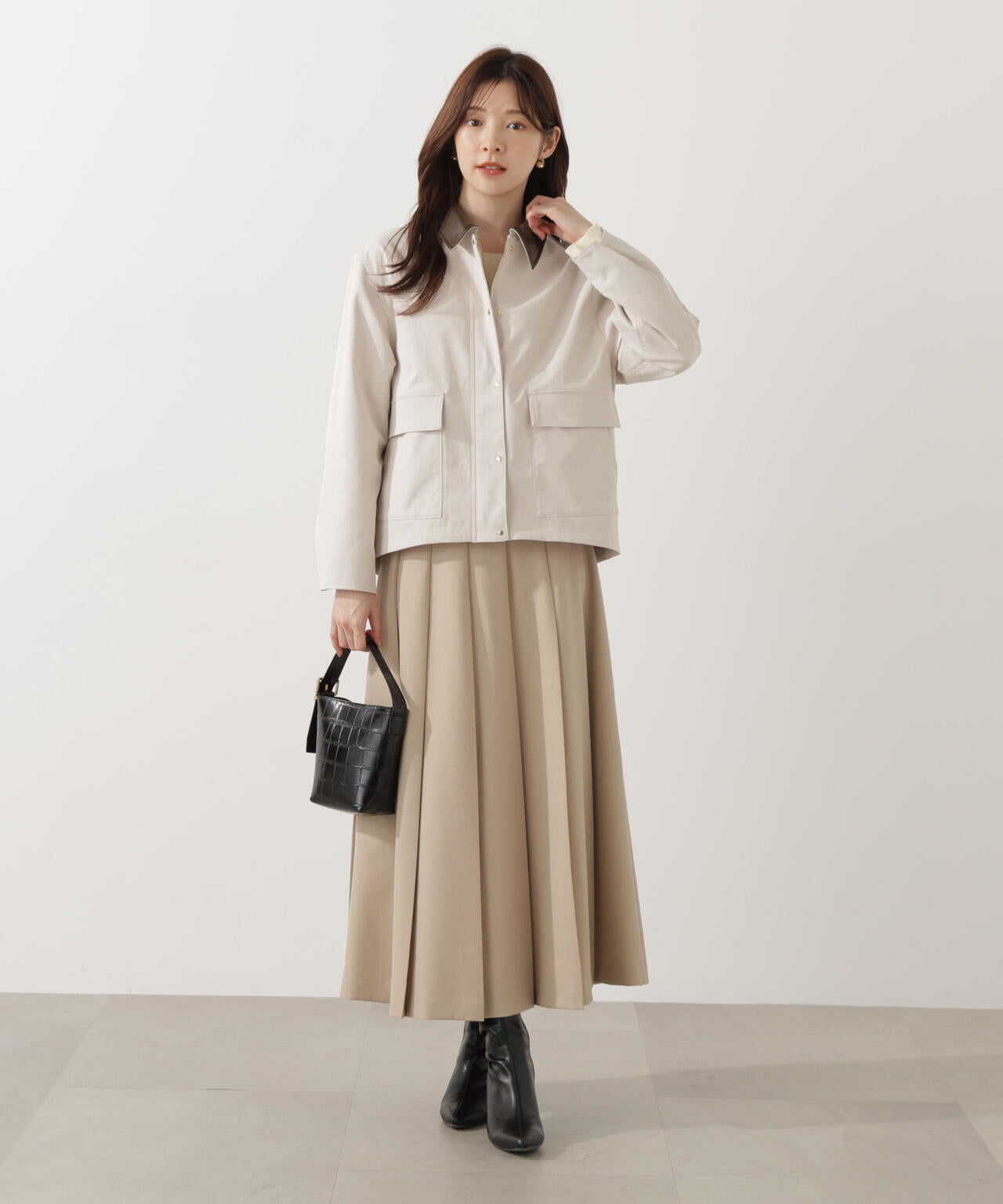 【青島心さん着用】プリーテッドスカート