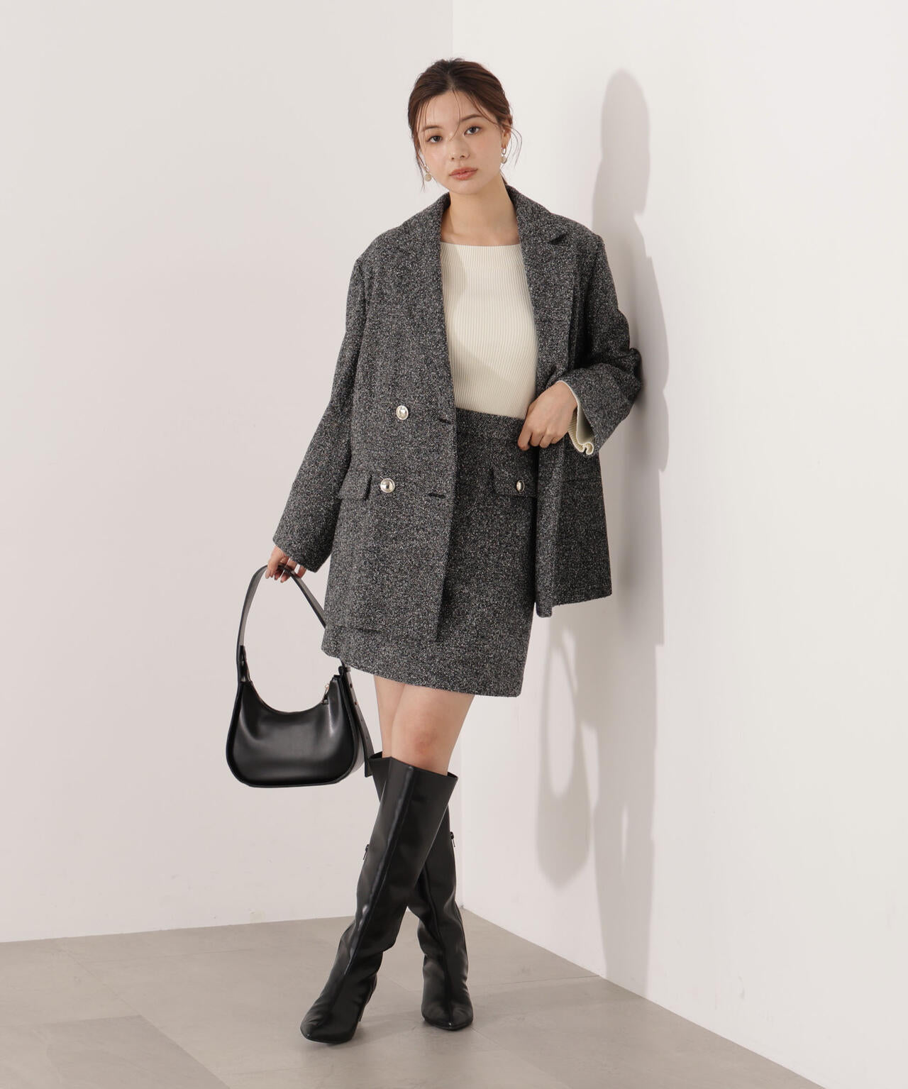 【青島心さん着用】ツイードミニスカート