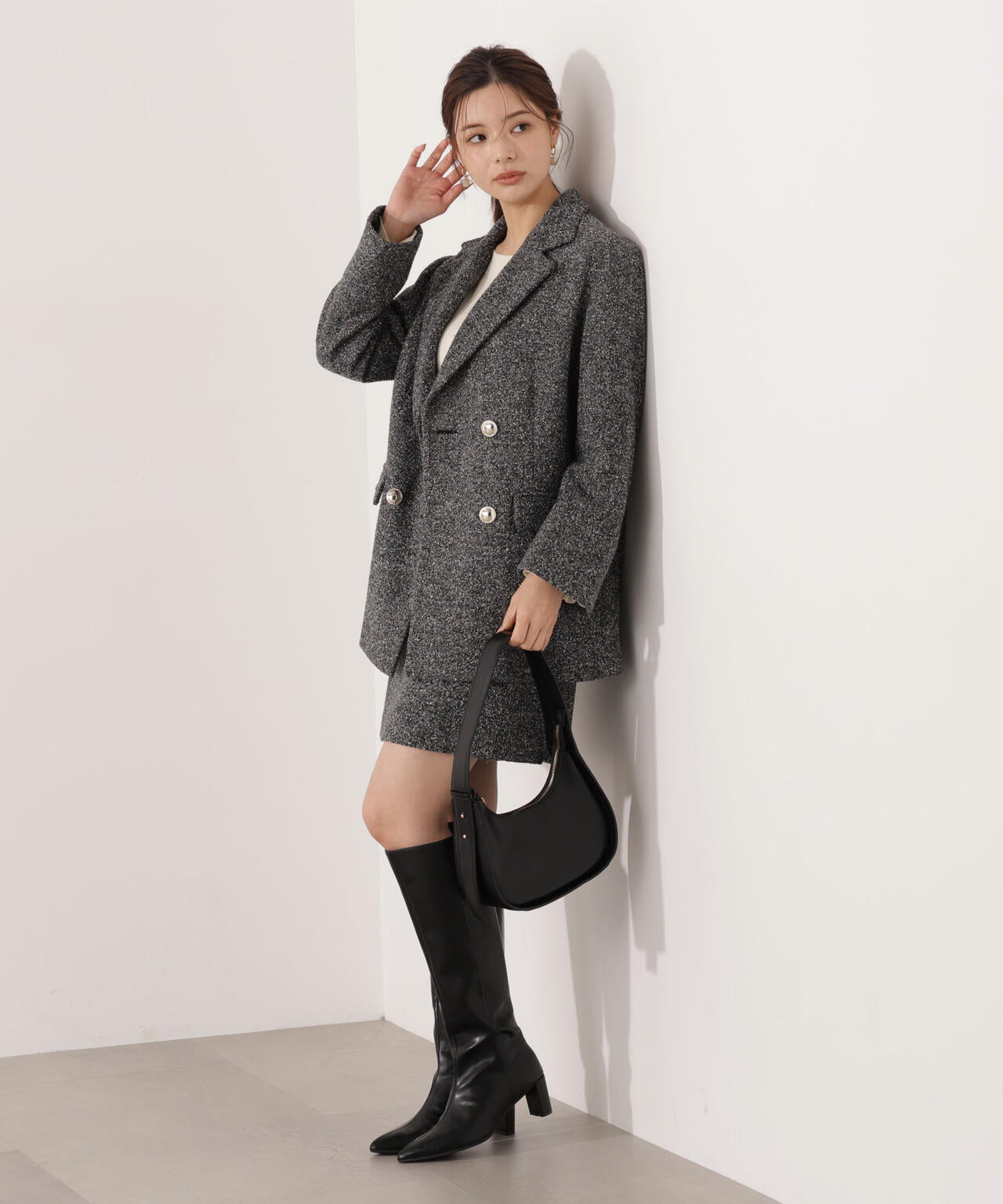 【青島心さん着用】ツイードミニスカート