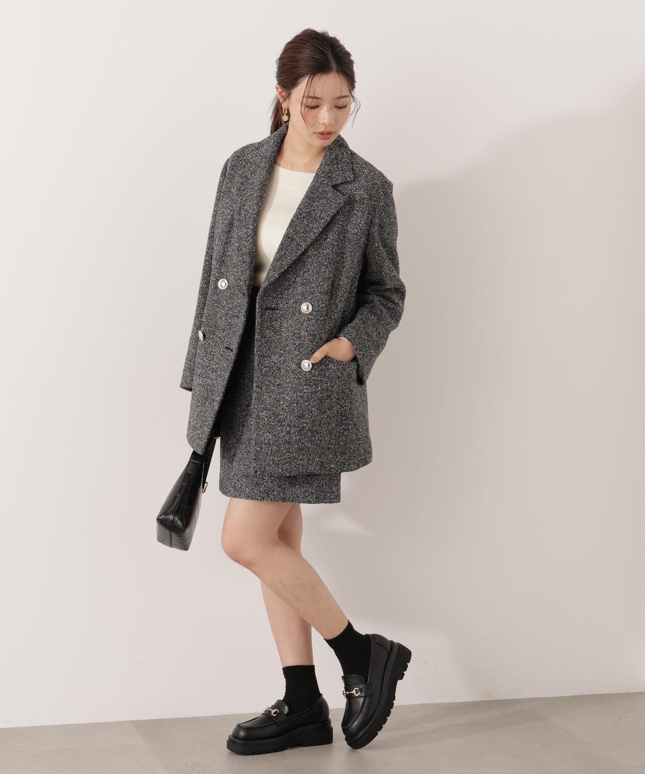 【青島心さん着用】ツイードミニスカート