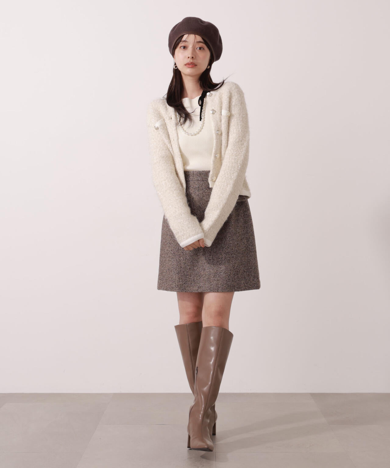 【青島心さん着用】ツイードミニスカート