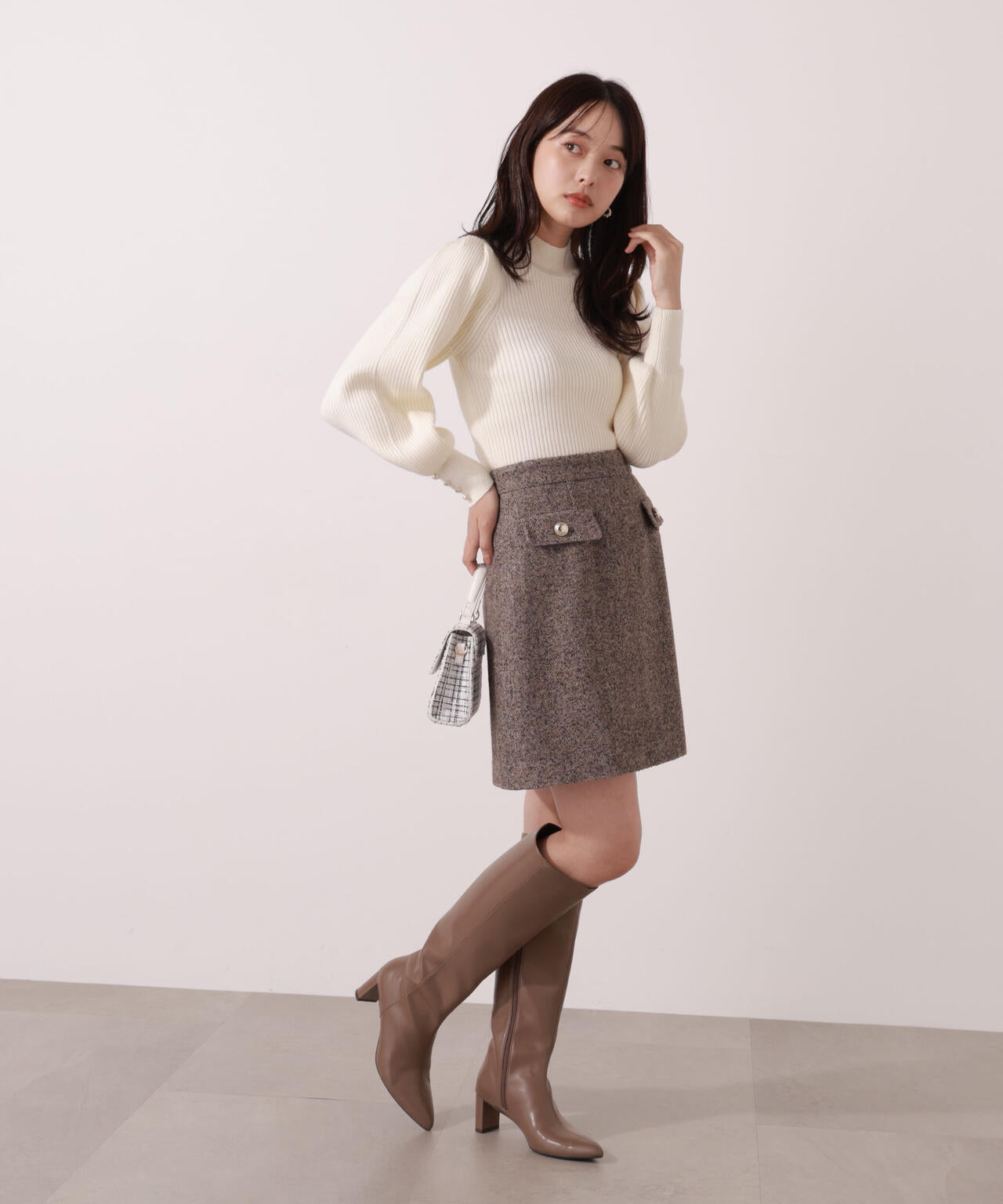 【青島心さん着用】ツイードミニスカート