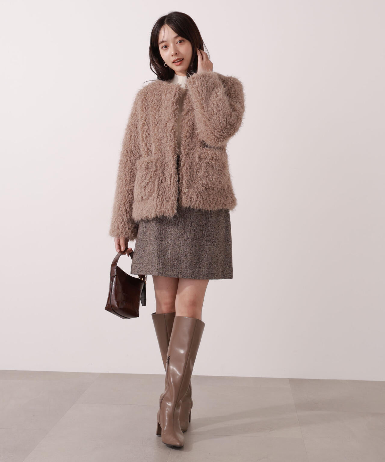 【青島心さん着用】ツイードミニスカート