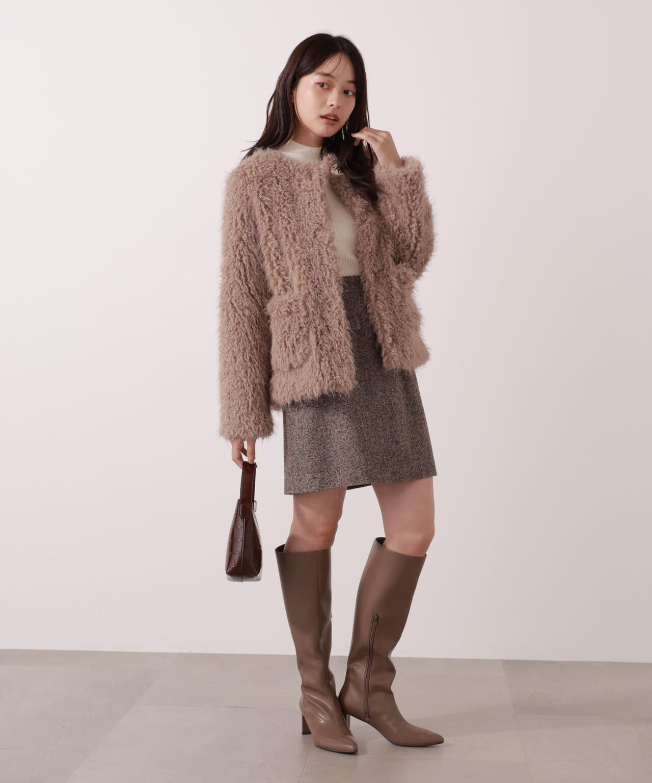 【青島心さん着用】ツイードミニスカート