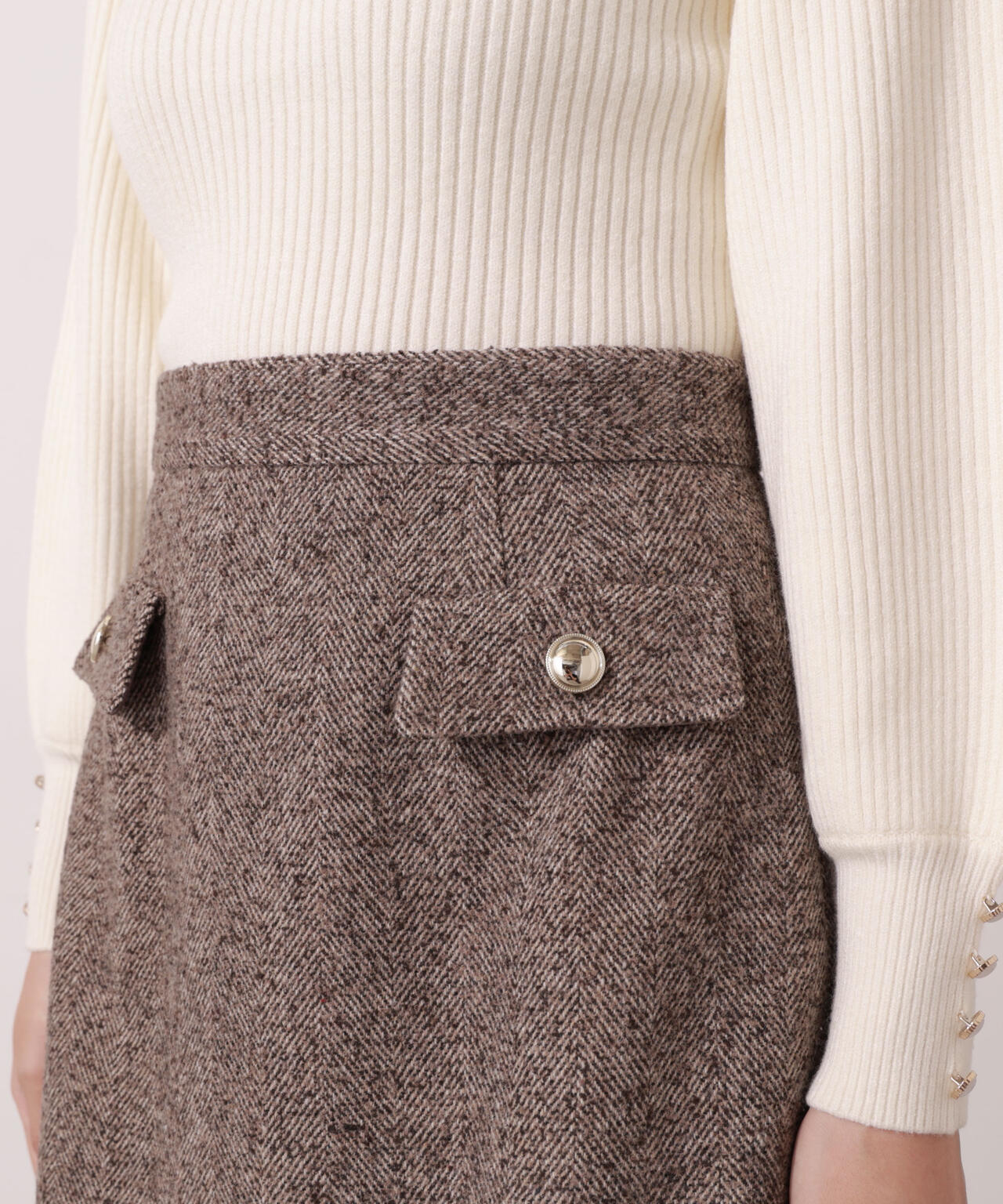 【青島心さん着用】ツイードミニスカート