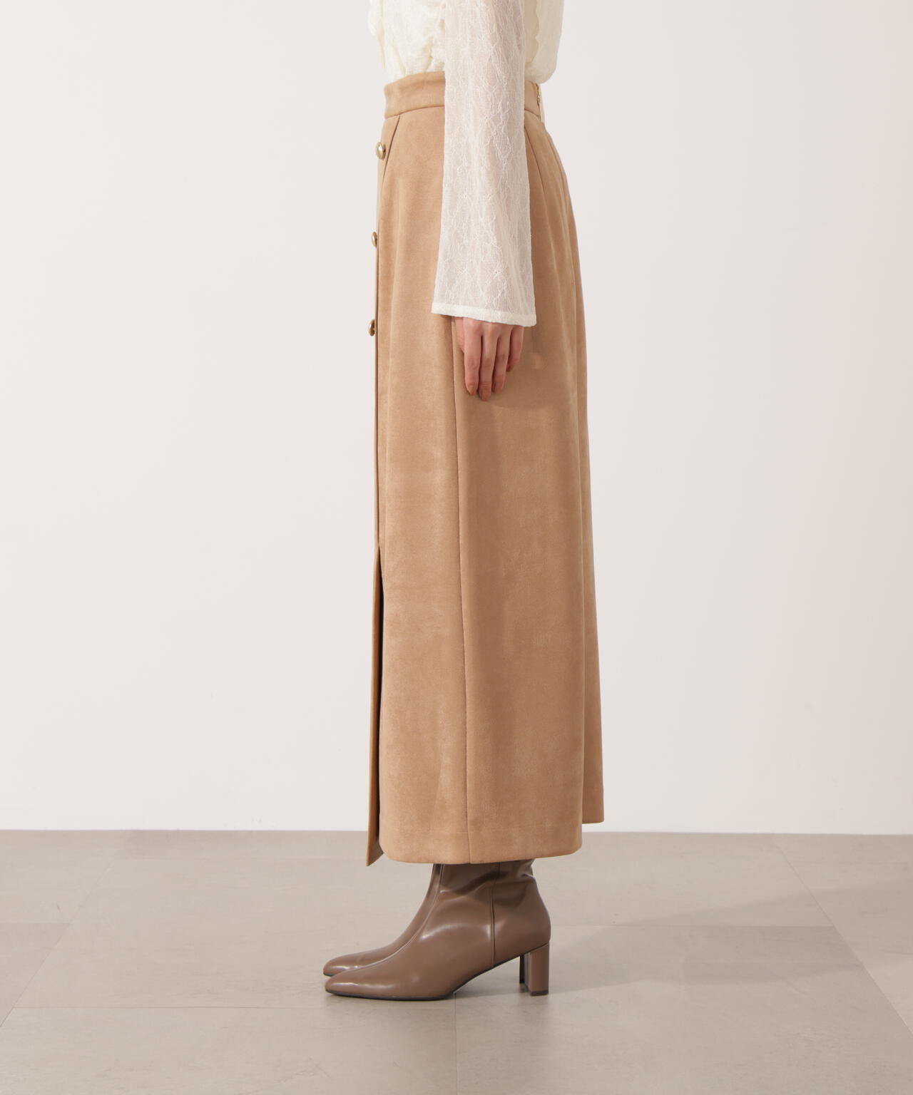 フェイクスエード調ナロースカート