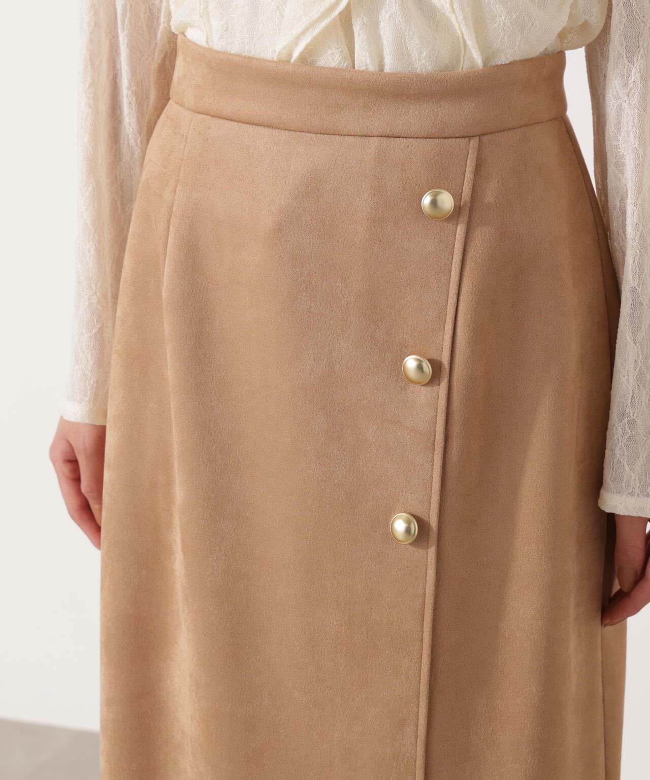 フェイクスエード調ナロースカート