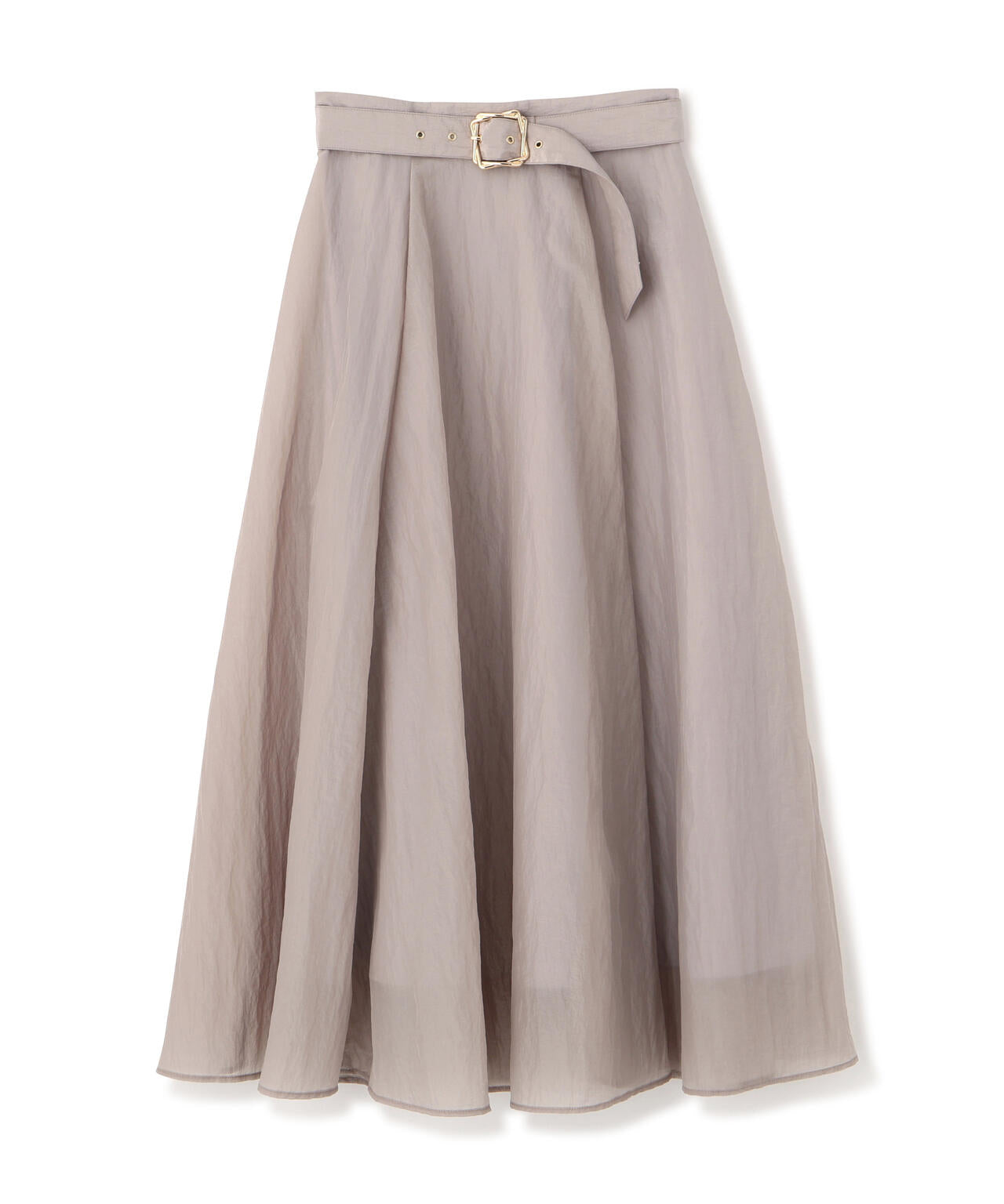 【青島心さん着用】ベルト付きシアーフレアスカート