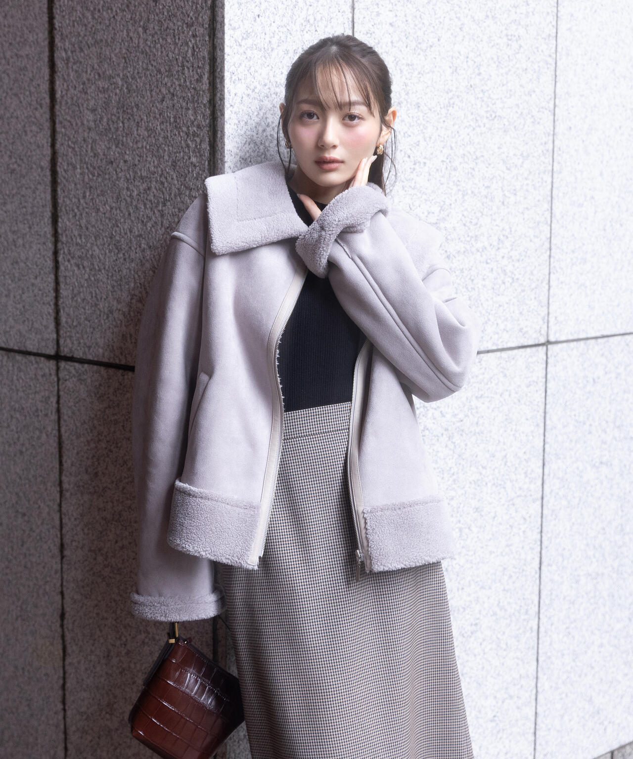 【加藤栞さん着用】ギンガムナロータイトスカート