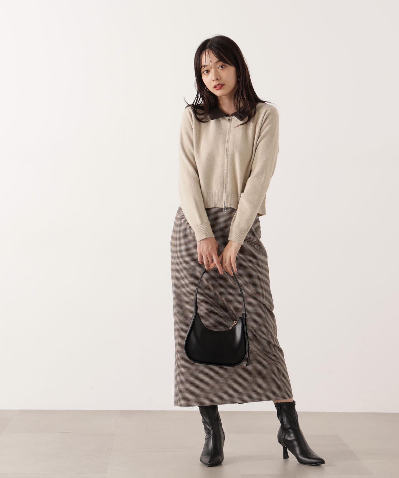 【加藤栞さん着用】ギンガムナロータイトスカート